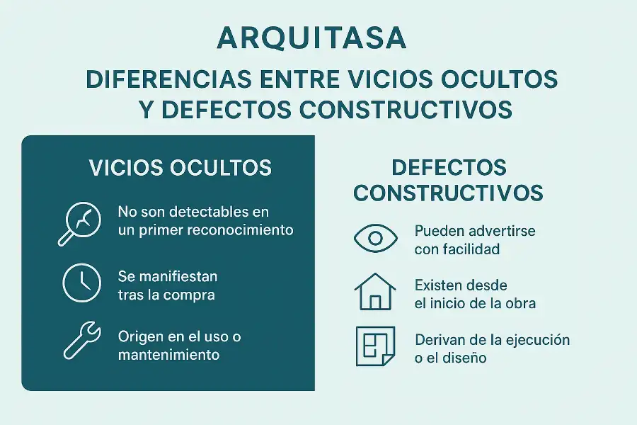 diferencias entre vicios ocultos y defectos constructivos