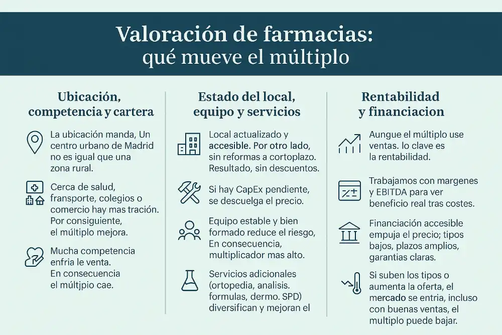 valoración de farmacias: qué mueve el múltiplo