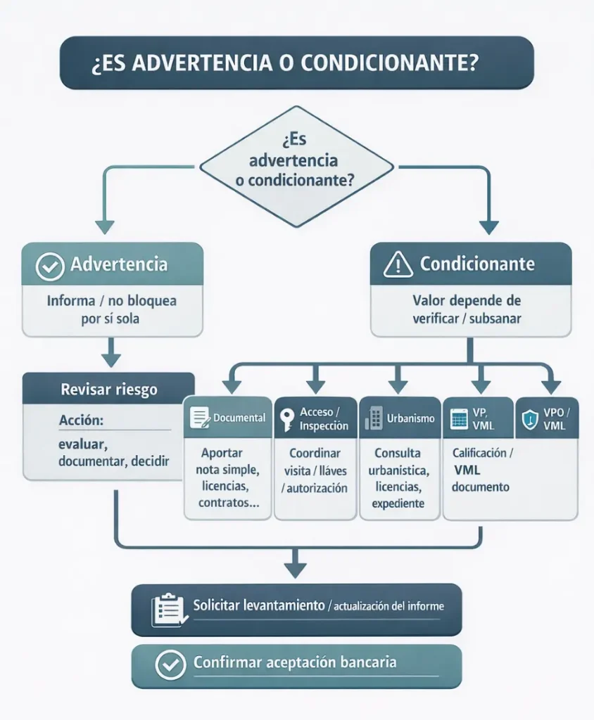 ADVERTENCIASY CONDICIONANTES EN TASACIONES INMOBILIARIAS COMO DIFERENCIARLAS