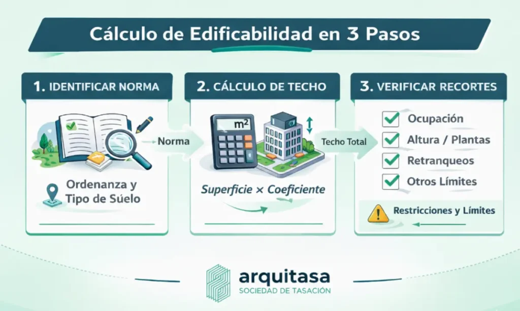calculo de edificabilidad en 3 pasos